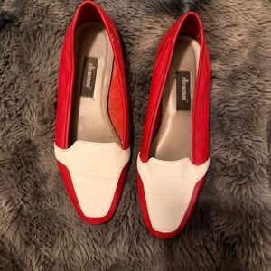 ellemenno Women's Red and White Flats